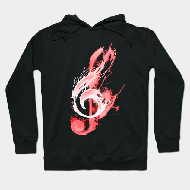 Vintage Piano Keyboard Treble Clef Grunge Music Note Hoodie by Dojaja